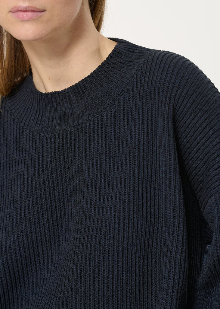 Loose-fitting two-ply jumper in organic cotton featuring a Crew neckline, Wide 7/8th sleeves and Dropped armholes 