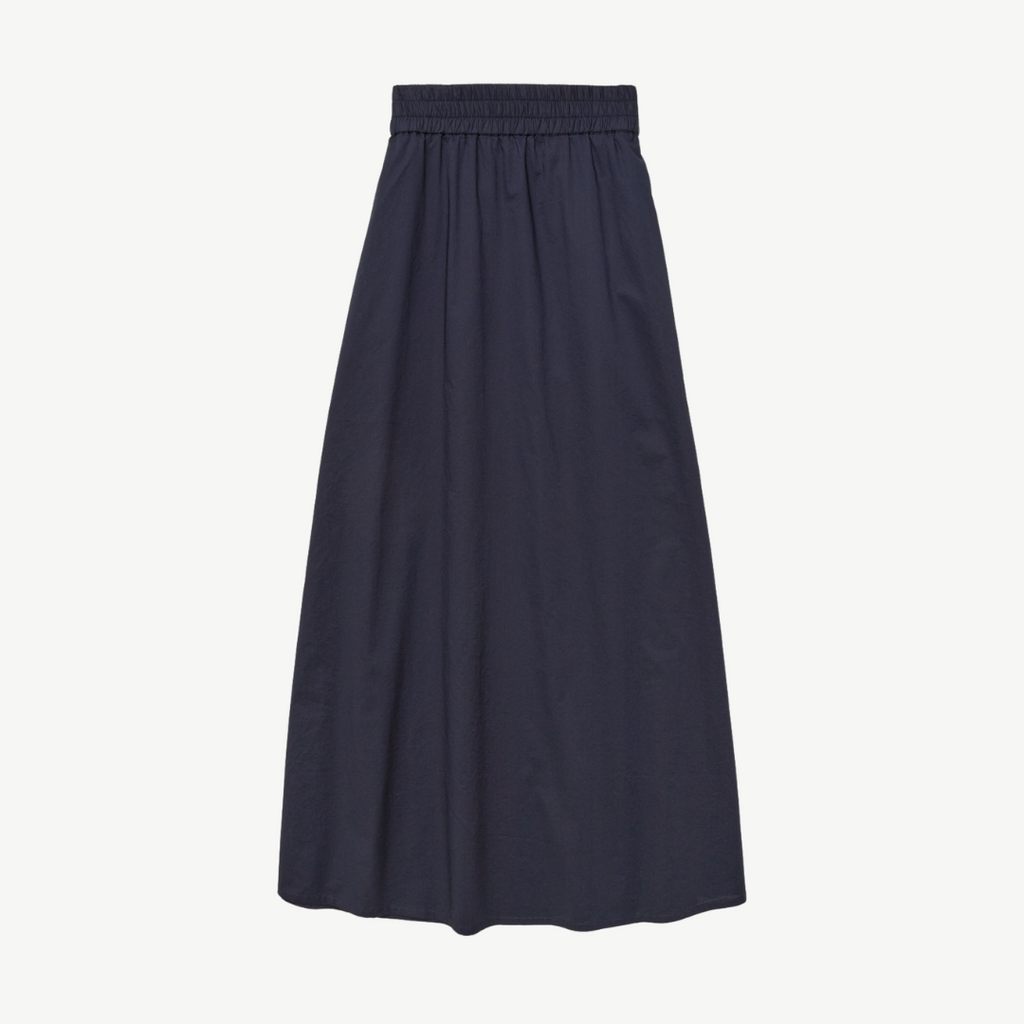 dark navy maxi skirt with elasticated waist and pockets. 